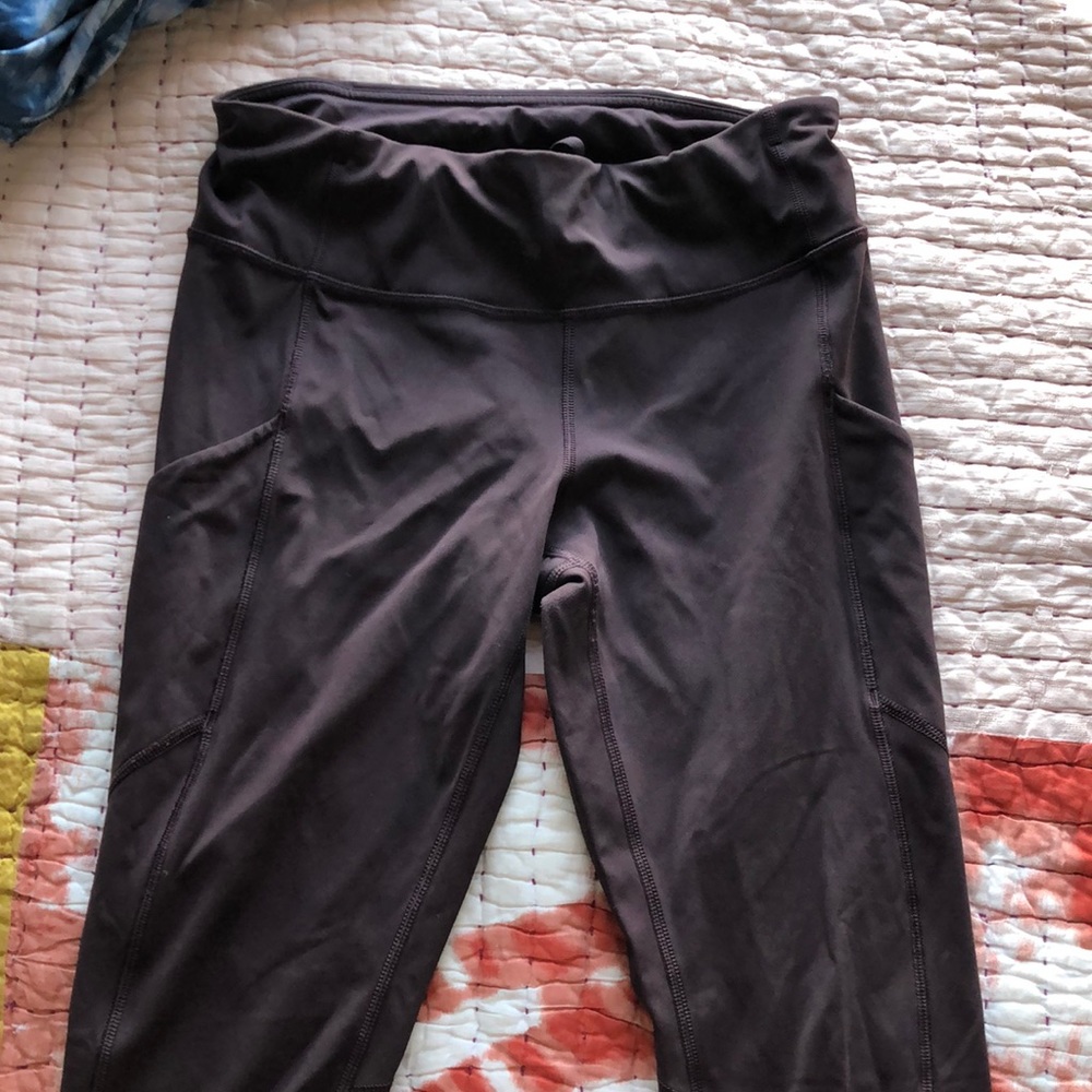 purple/maroon lulu leggings